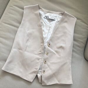Zara Off-White Buttoned Vest